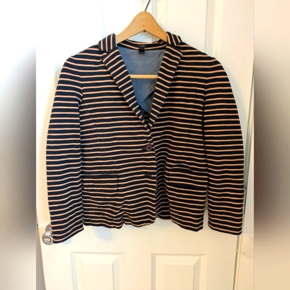 J. Crew Black and Tan Striped Collar Shirt